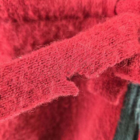 Vintage Alafoss 100% Wool Coat Icelandic Medium Oversized Aztec Southwestern Red - Picture 5 of 14